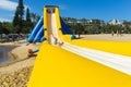 Man Thrill Ride High Water Slide Beach Royalty Free Stock Photo