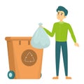 Man throw garbage in a trash bin Royalty Free Stock Photo