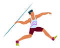 Man throw javelin. Professional sport athlete competition