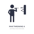 man throwing a dart icon on white background. Simple element illustration from People concept