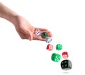 Man throwing dice on white background, closeup Royalty Free Stock Photo