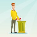 Man throwing junk food vector illustration.