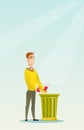 Man throwing junk food vector illustration.