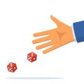 Man throws dice Royalty Free Stock Photo