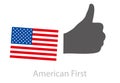 Man thumbs up, Okay, Good flat design, American first
