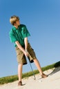 Man About To Hit Ball Out Of A Sand Bunker Royalty Free Stock Photo