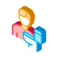 Man And Toilet isometric icon vector illustration