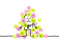 Man & too much sticky notes Royalty Free Stock Photo