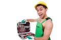 Man with toolkit isolated Royalty Free Stock Photo