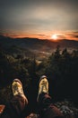 Man on top of mountain. Conceptual scene