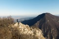 Man at the top of a mountain