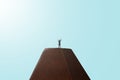 Man on top of pyramid. Success and Freedom concept Royalty Free Stock Photo