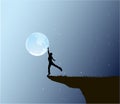 Man touch the moon Royalty Free Stock Photo