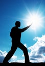 Man touch sun Royalty Free Stock Photo
