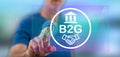 Man touching a b2g concept Royalty Free Stock Photo