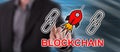 Man touching a blockchain success concept Royalty Free Stock Photo