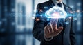 Man Touching Cloud Data Interface Business Technology Network Concept Royalty Free Stock Photo