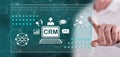 Man touching a crm concept Royalty Free Stock Photo
