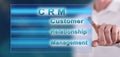 Man touching a crm concept Royalty Free Stock Photo