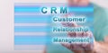 Man touching a crm concept Royalty Free Stock Photo