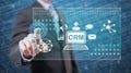 Man touching a crm concept Royalty Free Stock Photo