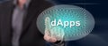 Man touching a dapps concept Royalty Free Stock Photo