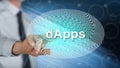 Man touching a dapps concept Royalty Free Stock Photo