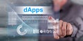 Man touching a dapps concept Royalty Free Stock Photo
