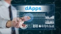 Man touching a dapps concept Royalty Free Stock Photo
