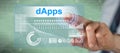 Man touching a dapps concept Royalty Free Stock Photo