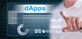 Man touching a dapps concept Royalty Free Stock Photo