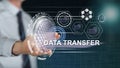 Man touching a data transfer concept Royalty Free Stock Photo