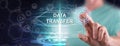 Man touching a data transfer concept Royalty Free Stock Photo