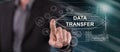 Man touching a data transfer concept Royalty Free Stock Photo