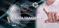 Man touching a data transfer concept Royalty Free Stock Photo