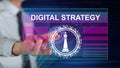 Man touching a digital strategy concept