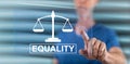 Man touching an equality concept Royalty Free Stock Photo