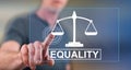 Man touching an equality concept Royalty Free Stock Photo