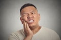Man touching face having bad pain, tooth ache Royalty Free Stock Photo