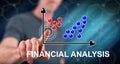 Man touching a financial analysis concept Royalty Free Stock Photo