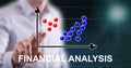 Man touching a financial analysis concept Royalty Free Stock Photo