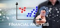 Man touching a financial analysis concept Royalty Free Stock Photo