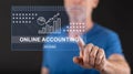 Man touching an online accounting concept Royalty Free Stock Photo