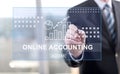 Man touching an online accounting concept Royalty Free Stock Photo