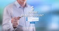 Man touching an online bank account website on a touch screen Royalty Free Stock Photo