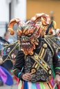 Man in traditional mask in Panama