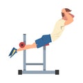 Man Training on Abdominal Crunch Bench Vector Illustration Royalty Free Stock Photo