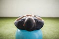 Man training on artificial grass Royalty Free Stock Photo