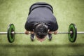 Man training on artificial grass Royalty Free Stock Photo