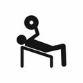 Man trains in the gym bar bench press icon Royalty Free Stock Photo